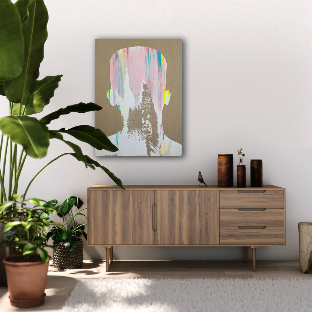 Obra de cifuentes artista abstracto colombiano titulada CALM, vista in situ