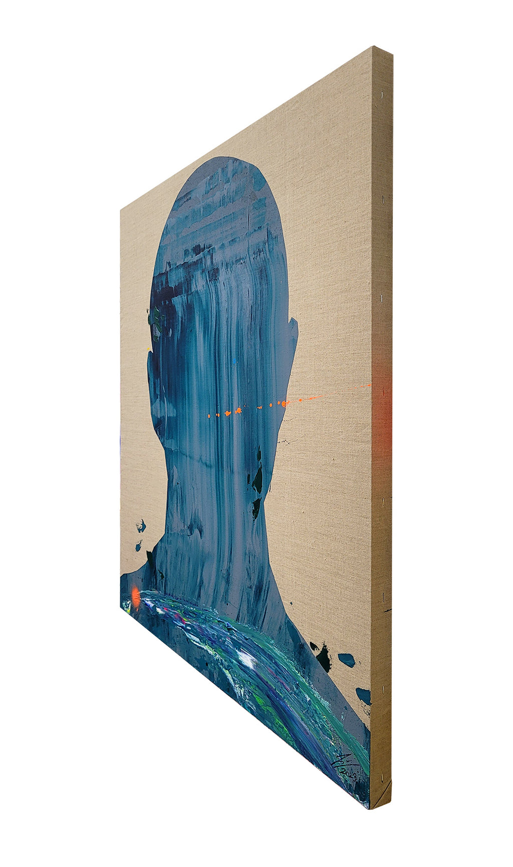 Obra de cifuentes artista abstracto colombiano titulada Danza en el Bosque, vista de lado izquierdo