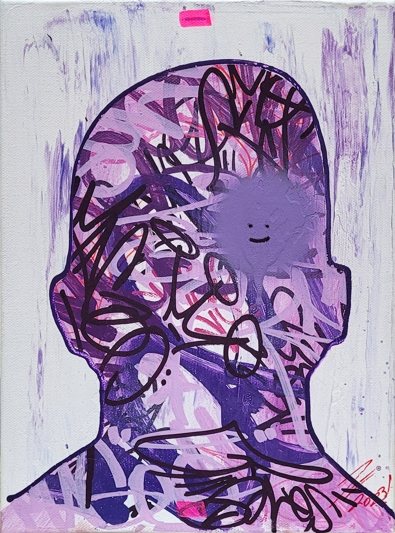 Pintura en lienzo creada por cifuentes artista abstracto colombiano titulada DISTRACTIONS IN IRIS, vista frontal