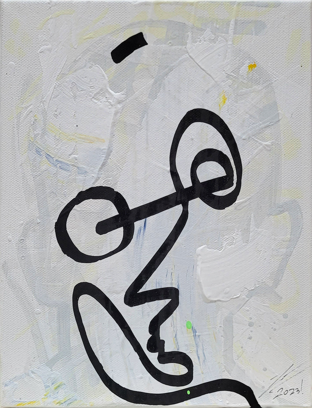 Pintura en lienzo creada por cifuentes artista abstracto colombiano titulada DISTRACTIONS IN LILIA, vista frontal