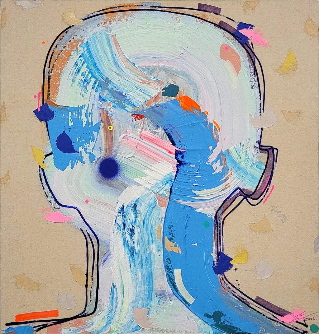 Obra de cifuentes artista abstracto colombiano titulada ETHEREAL OASIS, vista frontal