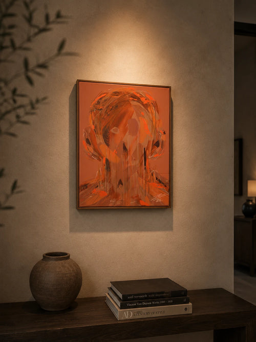 Estudio 10 — EXISTIR, pintura abstracta original de Cifuentes, artista abstracto colombiano, vista in situ en interior