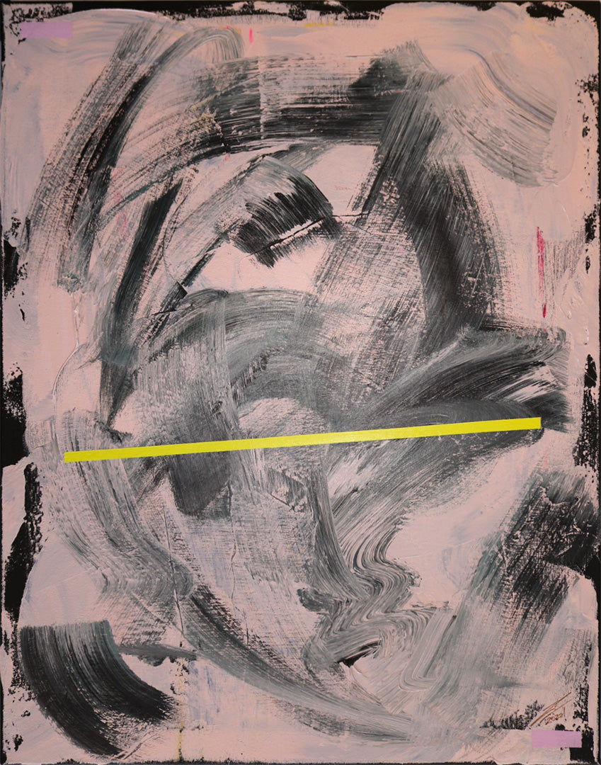 Pintura en lienzo parte de la serie Inner Vision. creada por cifuentes artista abstracto colombiano titulada INNER VISION: CONTROLLED CHAOS, vista frontal