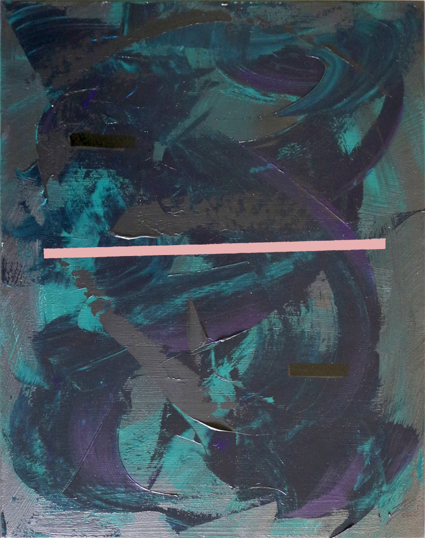 Pintura en lienzo parte de la serie Inner Vision. creada por cifuentes artista abstracto colombiano titulada INNER VISION: MIRAGE, vista frontal