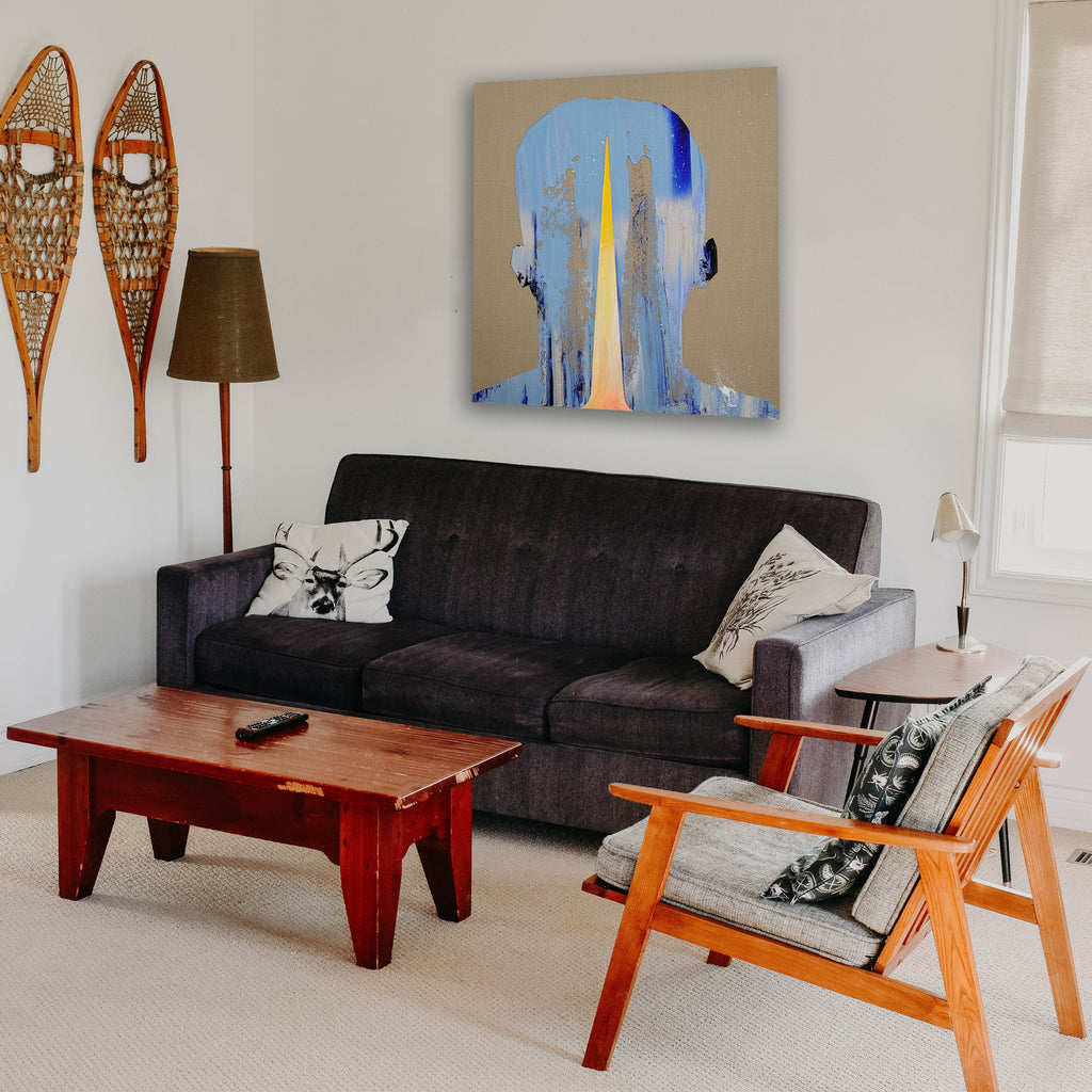 Obra de cifuentes artista abstracto colombiano titulada LA LUZ DEL SOL, vista in situ