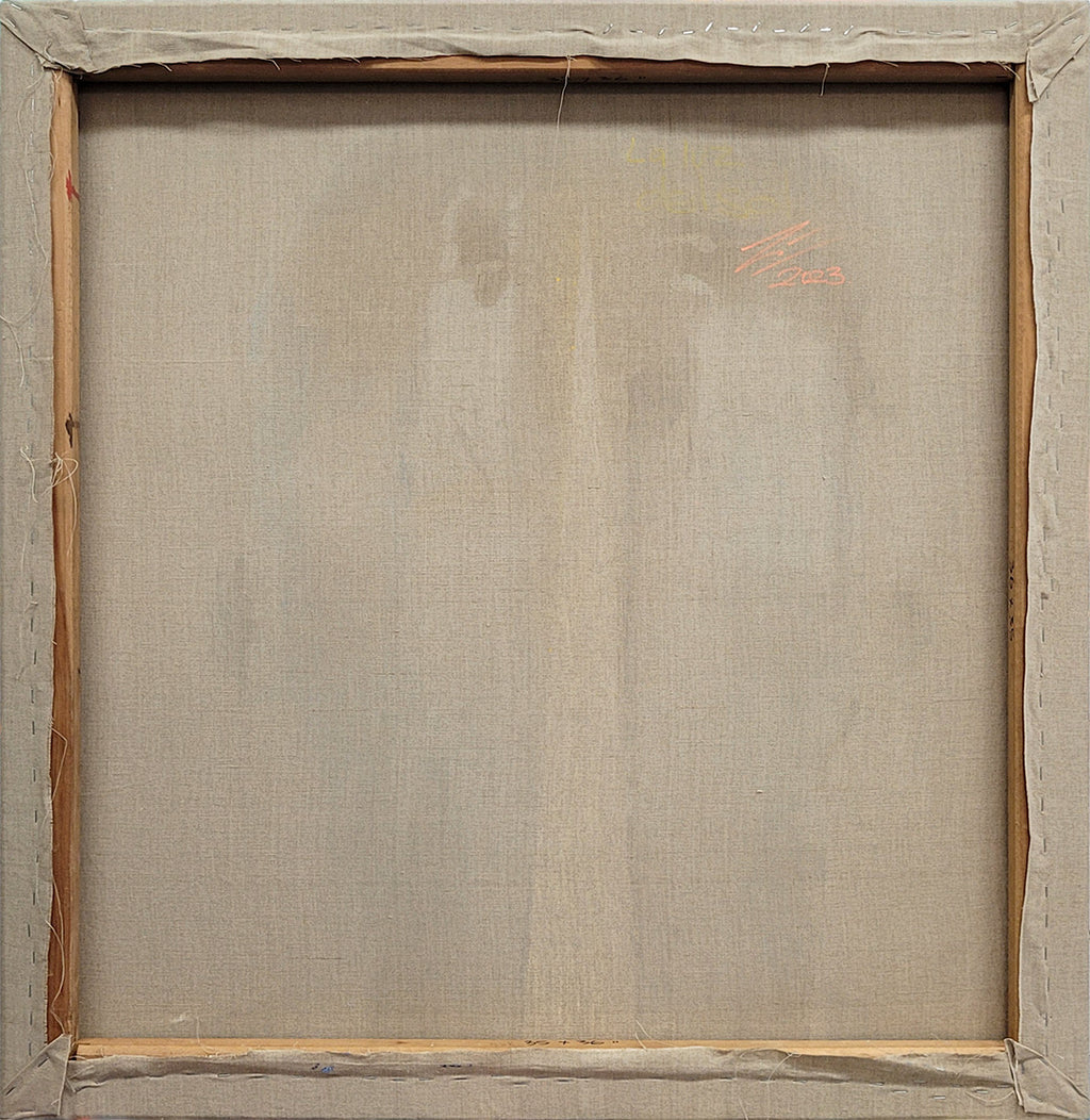 Obra de cifuentes artista abstracto colombiano titulada LA LUZ DEL SOL, vista trasera