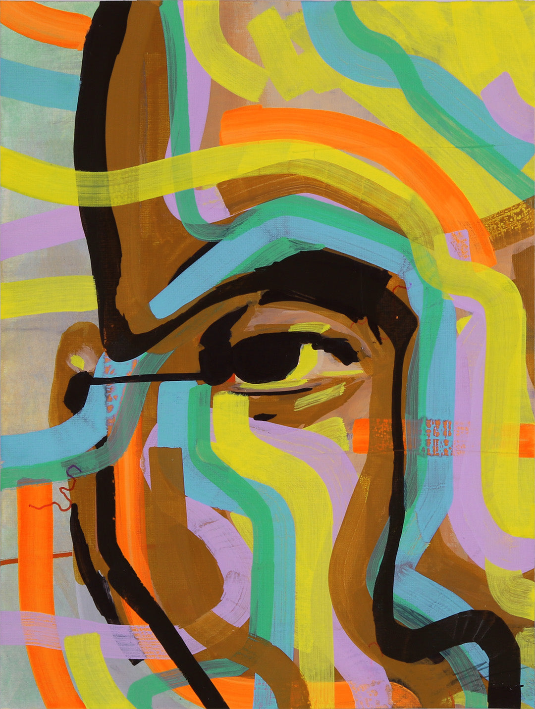 Pintura y dibujo espontaneo en lienzo. creado por cifuentes, artista abstracto colombiano titulada STUDY 15, vista