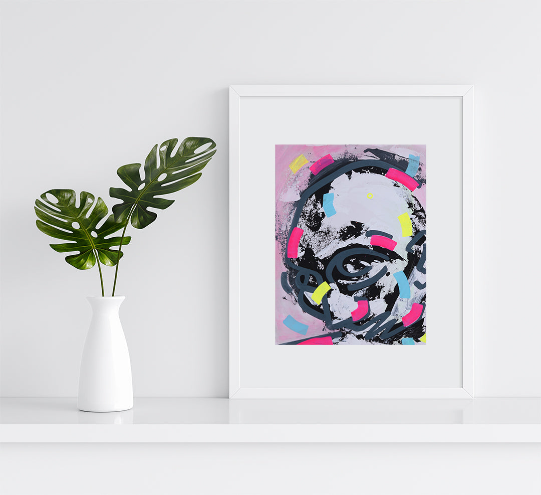 Pintura y dibujo espontaneo en lienzo. creado por cifuentes, artista abstracto colombiano titulada STUDY 16, vista