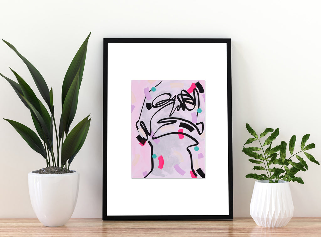 STUDY 19. dibujo enmarcado  hecho en papel por cifuentes artista abstracto colombiano