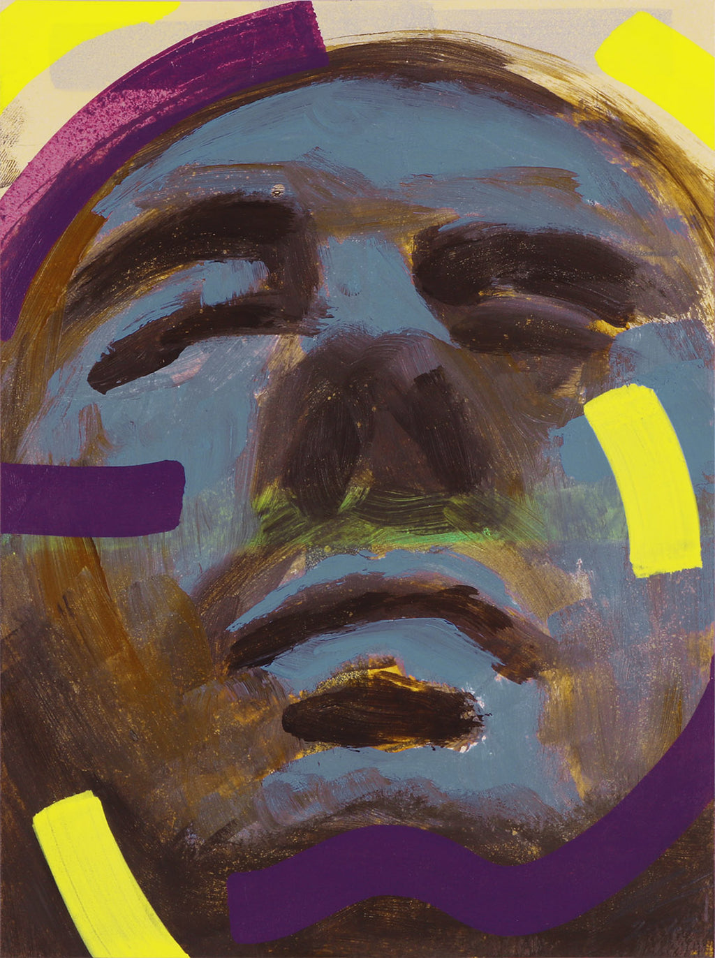 Pintura y dibujo en papel. creada por cifuentes artista abstracto colombiano titulada STUDY 6, vista frontal