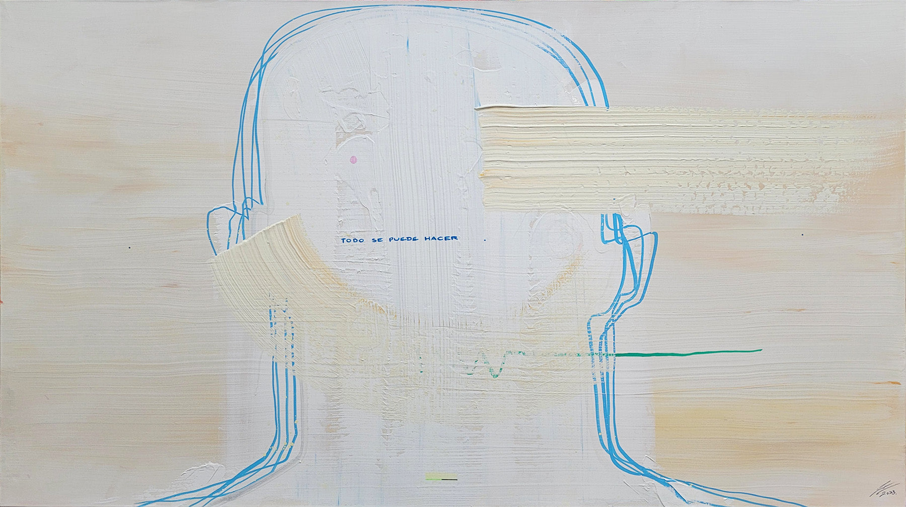 Pintura en lienzo. creada por cifuentes artista abstracto colombiano titulada TODO, vista frontal