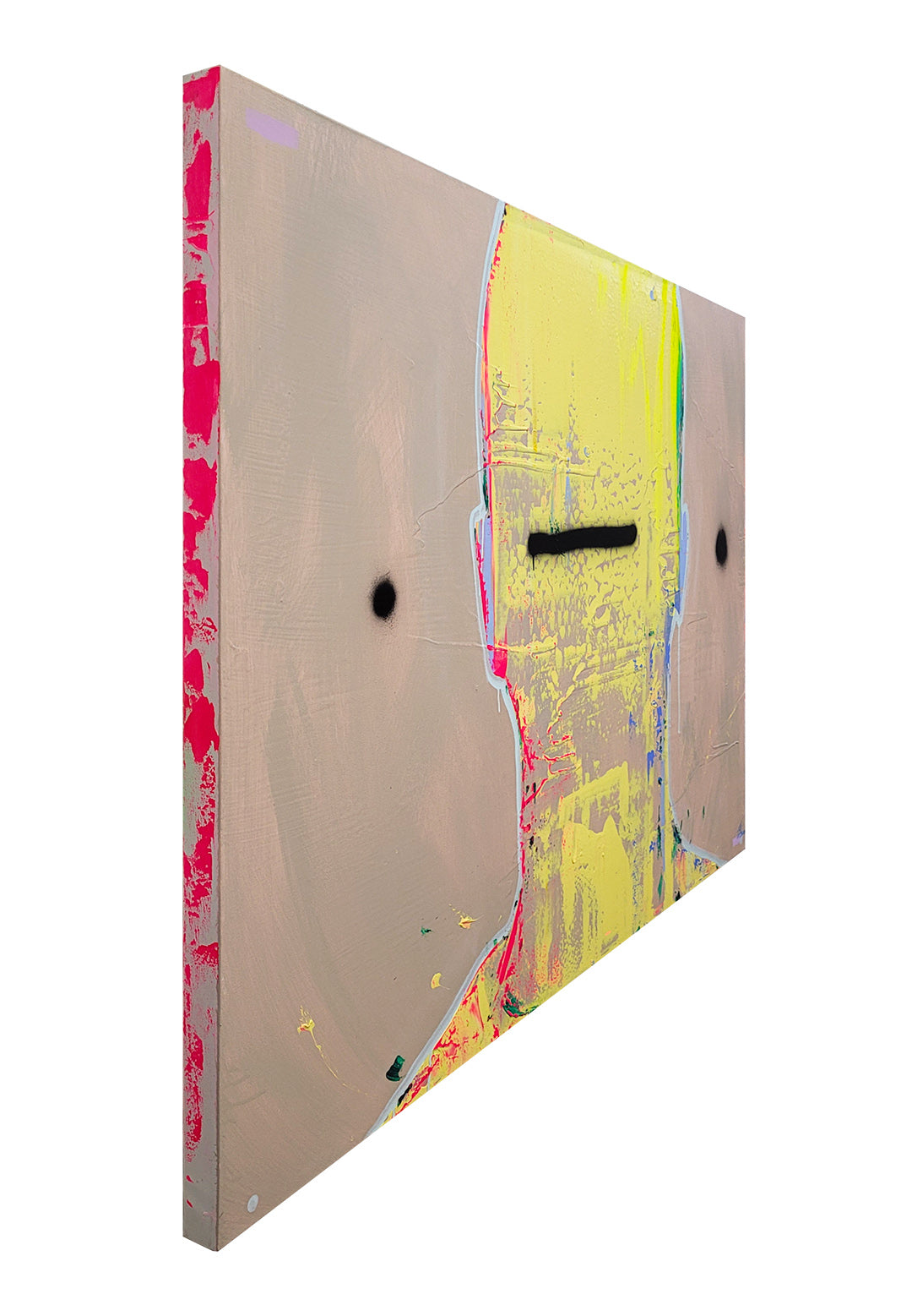 Pintura en lienzo. creada por cifuentes artista abstracto colombiano titulada TRANSCENDENCE, vista derecha