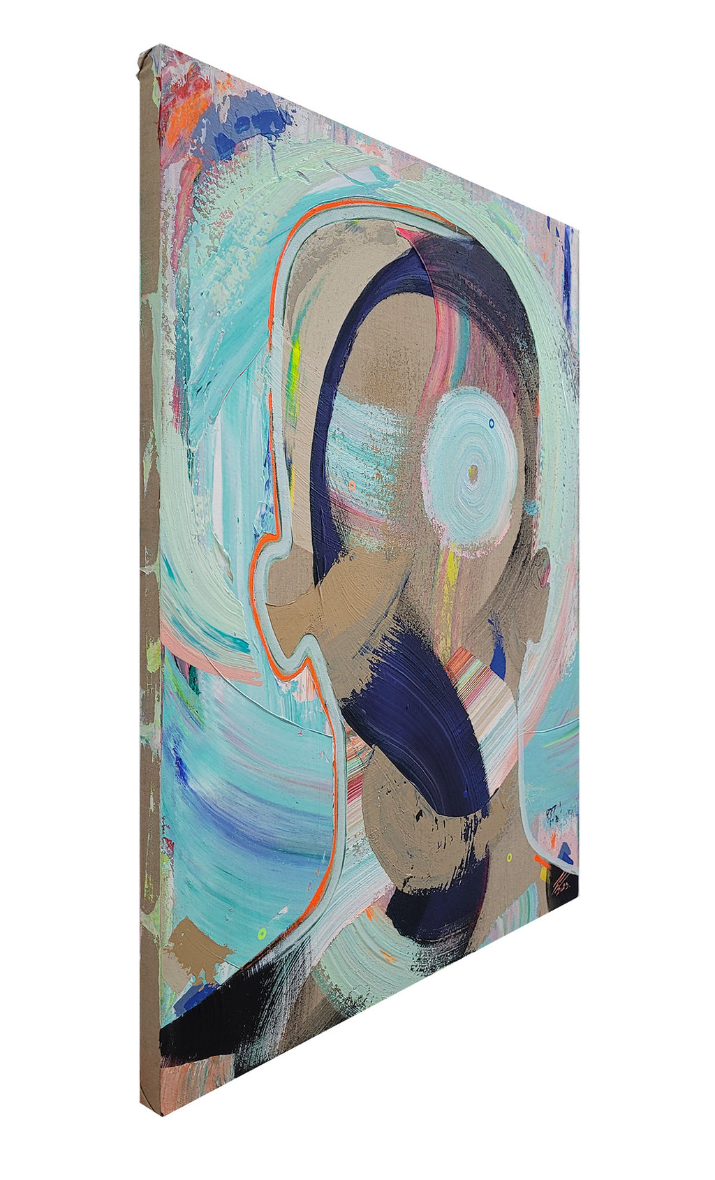 Obra de cifuentes artista abstracto colombiano titulada TURMOIL, vista derecha