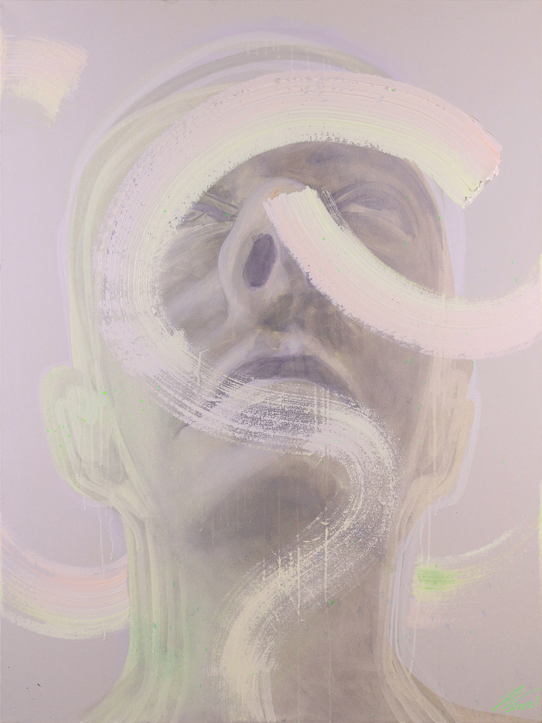 Pintura en lienzo parte de la serie IMMI. creada por cifuentes artista abstracto colombiano titulada UNLIMITED IMMI, vista frontal